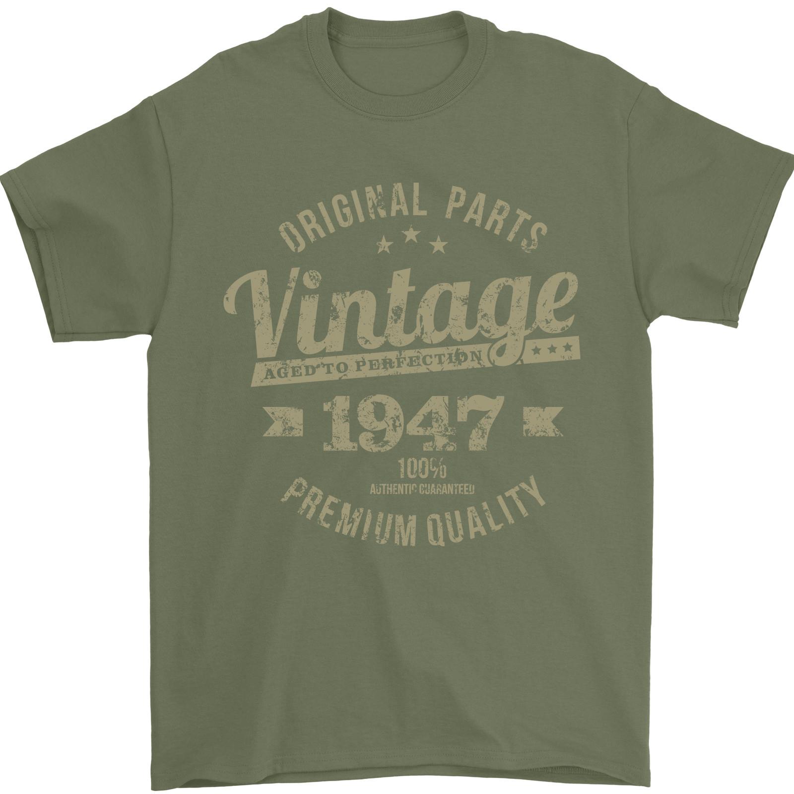 

26 Vintage Year 78th Birthday 1947 Mens T-Shirt 100% Cotton Military Green Unisex T-Shirt XXXL