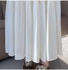 2024 Summer Women's White A-Line High Waist Cake Skirt for Pear-Shaped Figures