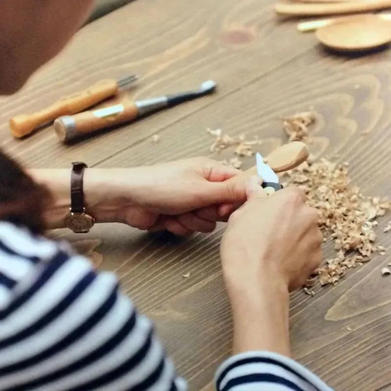 Wooden Simple Spoon Fork Outdoor Portable Multifunctional Tableware Creative Design Dual Use Dinnerware Household Kitchen Tool YLE058