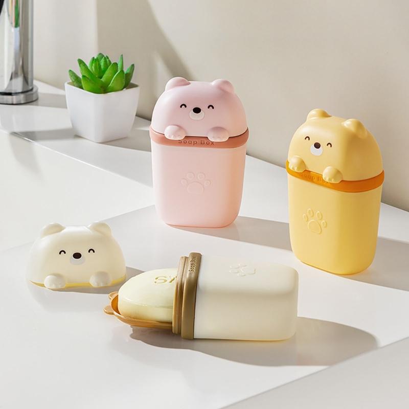 Drips Drying Soap Case With Secure Lid Portable Soap Box For Business Trip Family Travel Camping Bathroom Essential