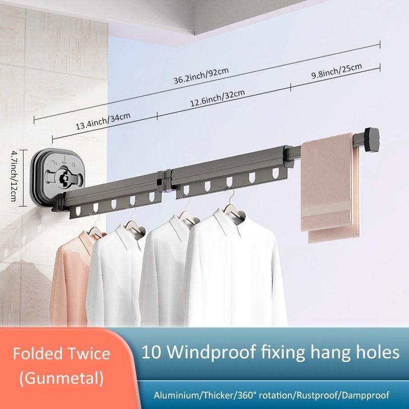 Retractable Clothes Drying Rack Household Foldable Clothes Hanger Rack Wall-mounted Invisible Clothes Drying Tool