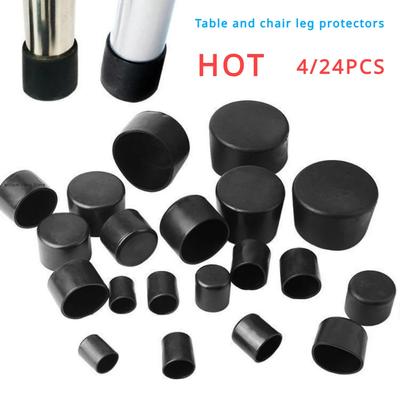 4 Chair Foot Cover 24pcs Chair Leg Protectors Covers Rubber Feet Furniture Table Sock Plug Leveling Home Decoration Protector