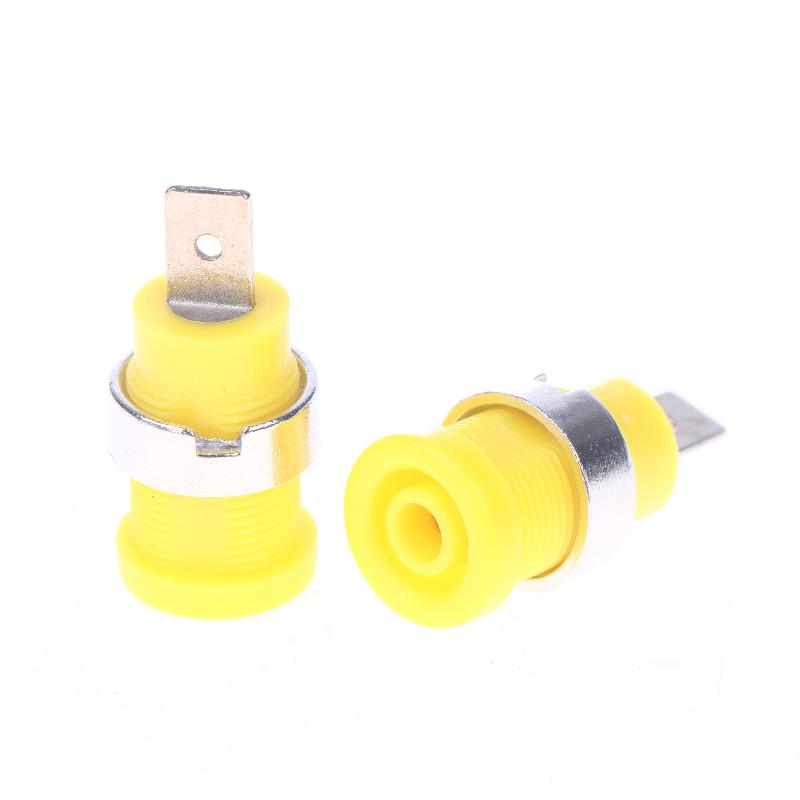 

10 шт. 4 мм разъемы типа банан гнездо для монтажа на панель клеммные колодки адаптеры десять для 4 мм гнездо банан Yellow 10pcs