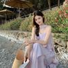 Female Chic Summer New Gentle Vacation Style Design Sense Atmosphere Elegant Temperament Suspender Long Dress Dress