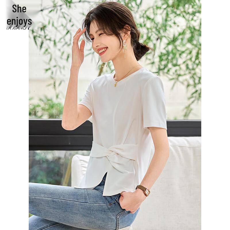 Women's Asymmetric Twisted Knot Short Sleeve T-Shirt