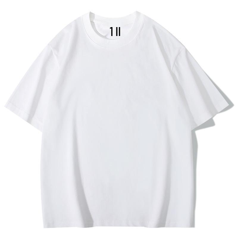 Heavyweight Unisex Cotton Round Neck T-Shirt - Black, White, Dark Gray, Navy Blue S