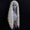 Platinum Blonde Wave Wig Synthetic Lace Front Wigs For Women Long Natural Wave Lace Hair White Black Pink Wig Loose Curl Cosplay