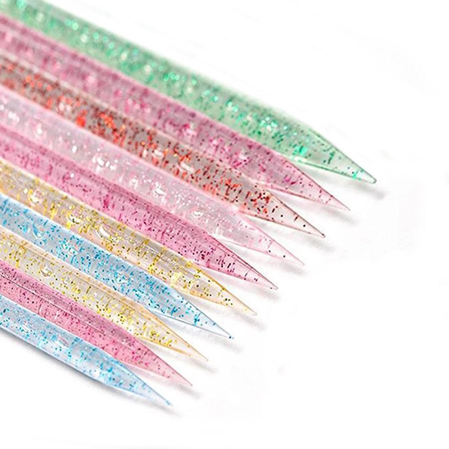 

10/50/100 шт. Многоразовые хрустальные палочки Двусторонний инструмент для отодвигания кутикулы для нейл-арта Инструмент для удаления кутикулы Педикюр Уход за ногтями Инструменты для маникюра 10 разноцветный