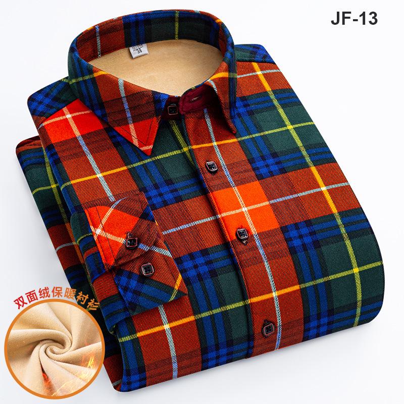 Women's Double-Sided Plaid Fleece Shirt: Warm, Velvet-Enhanced, Autumn Winter Fashion, Business Casual Style.