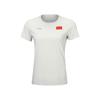 Li Ning Table Tennis Series Glory National Flag Breathable Lightweight Slimming Sports Casual T-Shirt Women Tops Light-Gray ATSW070-2
