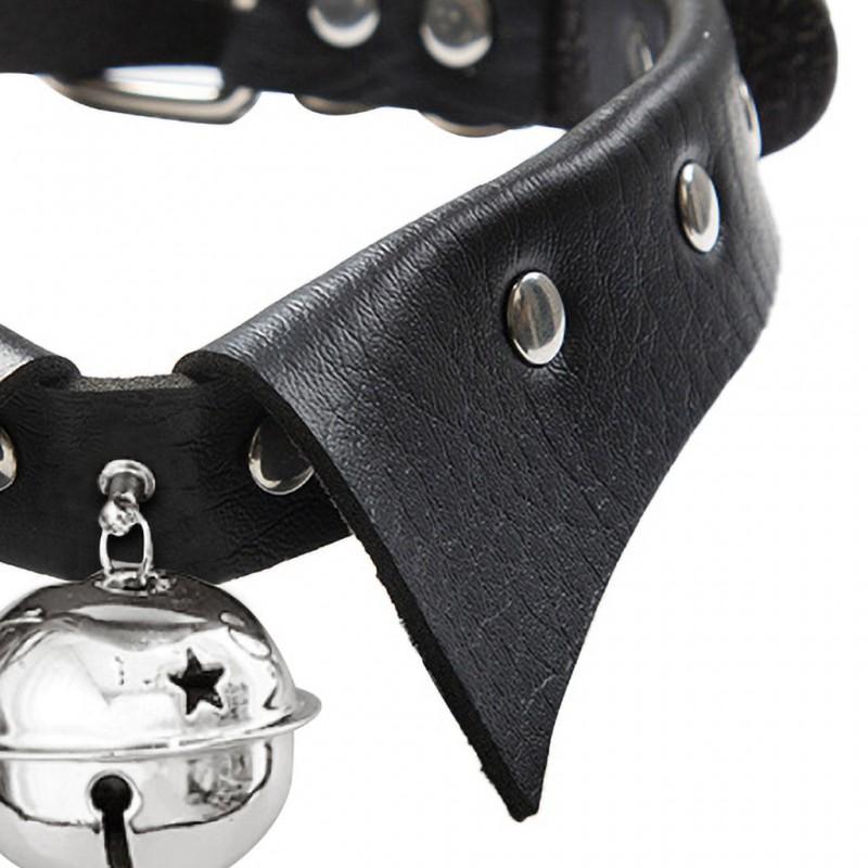 Punk Style Leather Choker Necklace With Bell Cosplay Versatile Collar Jewelry Women Men