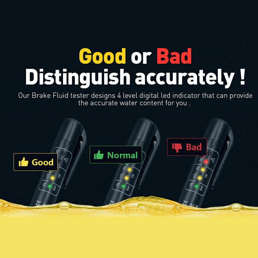 Universal Brake Fluid Tester Accurate Oil Quality Diagnostic Tools LED Indicator Liquid Testing Pen Automotive Brake Oil Tester