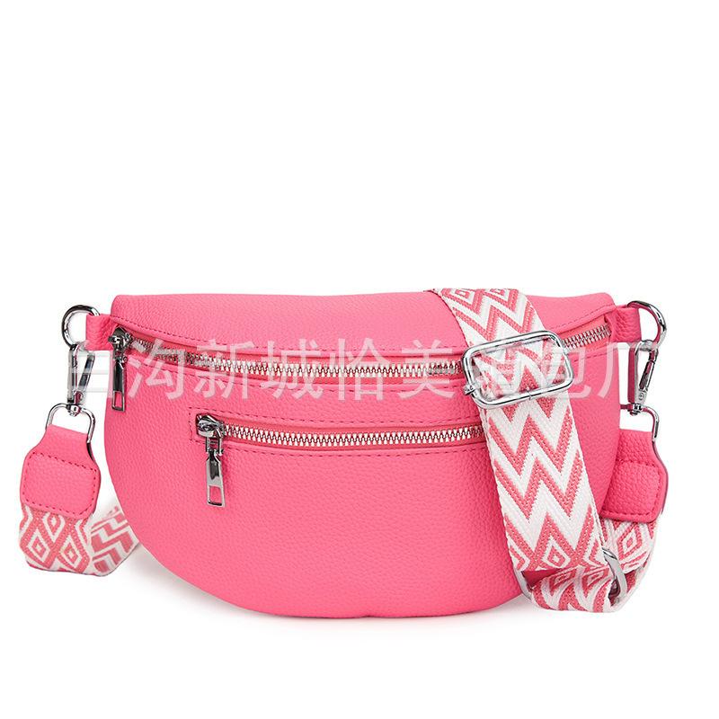 Trendy Fashion Breast Bag Women's New Wide Shoulder Strap Waist Bag Large Capacity Saddle Bag Versatile Messenger Bag