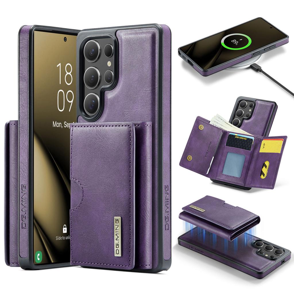 2 In 1 Case For Samsung Galaxy S25 S24 S23 S22 Ultra FE 4G 5G Magsafe Wallet Magnetic Leather Card Holder Pocket Cover