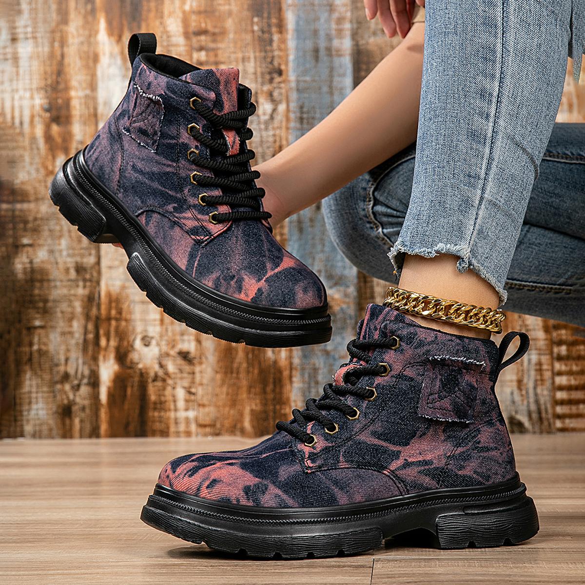 

Fashion Casual Boots Women Thick Soles Trendy Canvas Shoes Comfortable Outdoor New Light Women s Sneakers 36