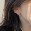Elegant French Design Gold Cross Pearl Stud Earrings with S925 Silver Needle – Stylish and Versatile.
