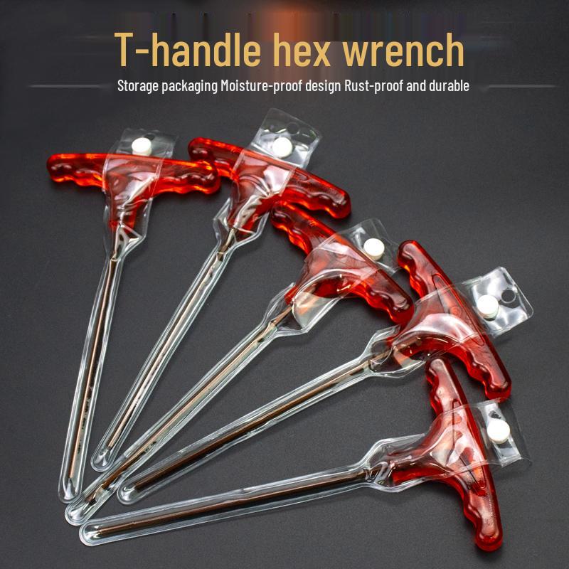 T-Handle Allen Wrench Set with S2 Flat-Head Hex Screwdriver and Individual Hex Wrenches