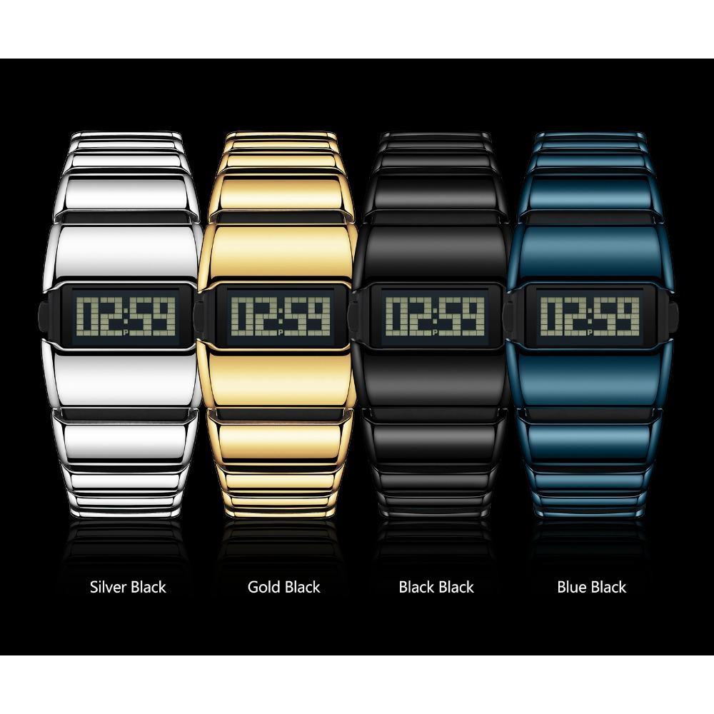 POEDAGAR Top Original LED Men Watch Waterproof Week Calendar Alarm Man Wristwatch Sport Stainless Steel Electronic Men's Watches