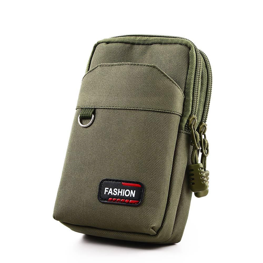 Single/Double Layer Nylon Colth Belt Waist Bag Men Phone Pouch Waist Fanny Pack Mobile Phone Bags
