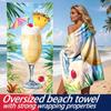 Summer Tropical Cocktail Theme polyester microfiber beach towel is highly absorbent, suitable for swimming and beach outings