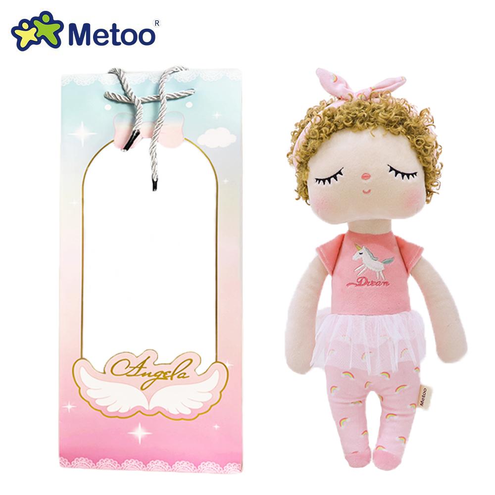 Metoo Angela Doll Rabbit Featuring Paper Pouch Boxed Stuffed Animals Plush Playthings Sleep Dolls Children Appease Infant Birth Date Holiday Gifts