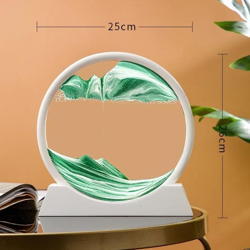 12 inch 3D nisip mișcătoare clepsidra de mare adâncime nisip imagine artă rotundă artizanat din sticlă care curge nisip pictură living decor acasă
