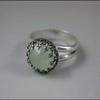 Trend Retro Ancient Silver Ring for Women Light Green Crystal Zircon Alloy Simple Gathering Light Luxury High Sense