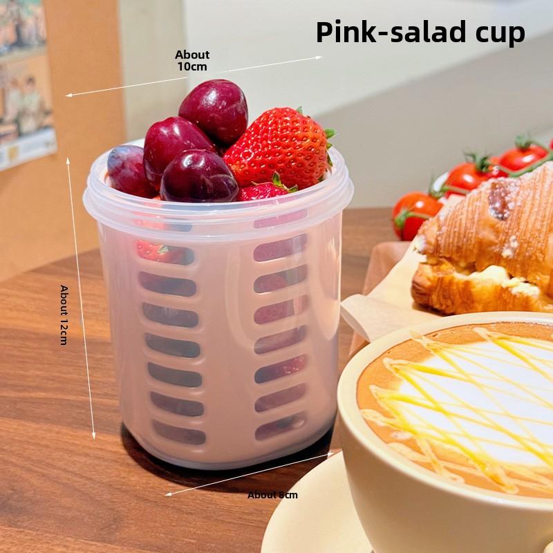 Portable Salad Cup with Fork Attachment Large Capacity Leak-Proof Sealed Design