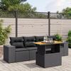 Vidaxl 5-Cz. Set da Salotto per Giardino, Cuscini, Rattan Nero PE