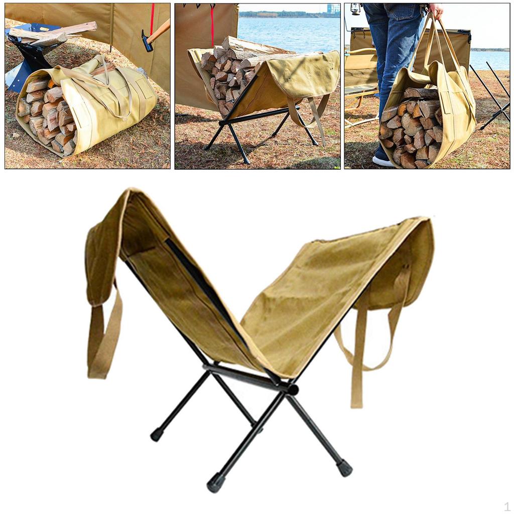 Canvas Firewood Holder Storage Bag for Camping