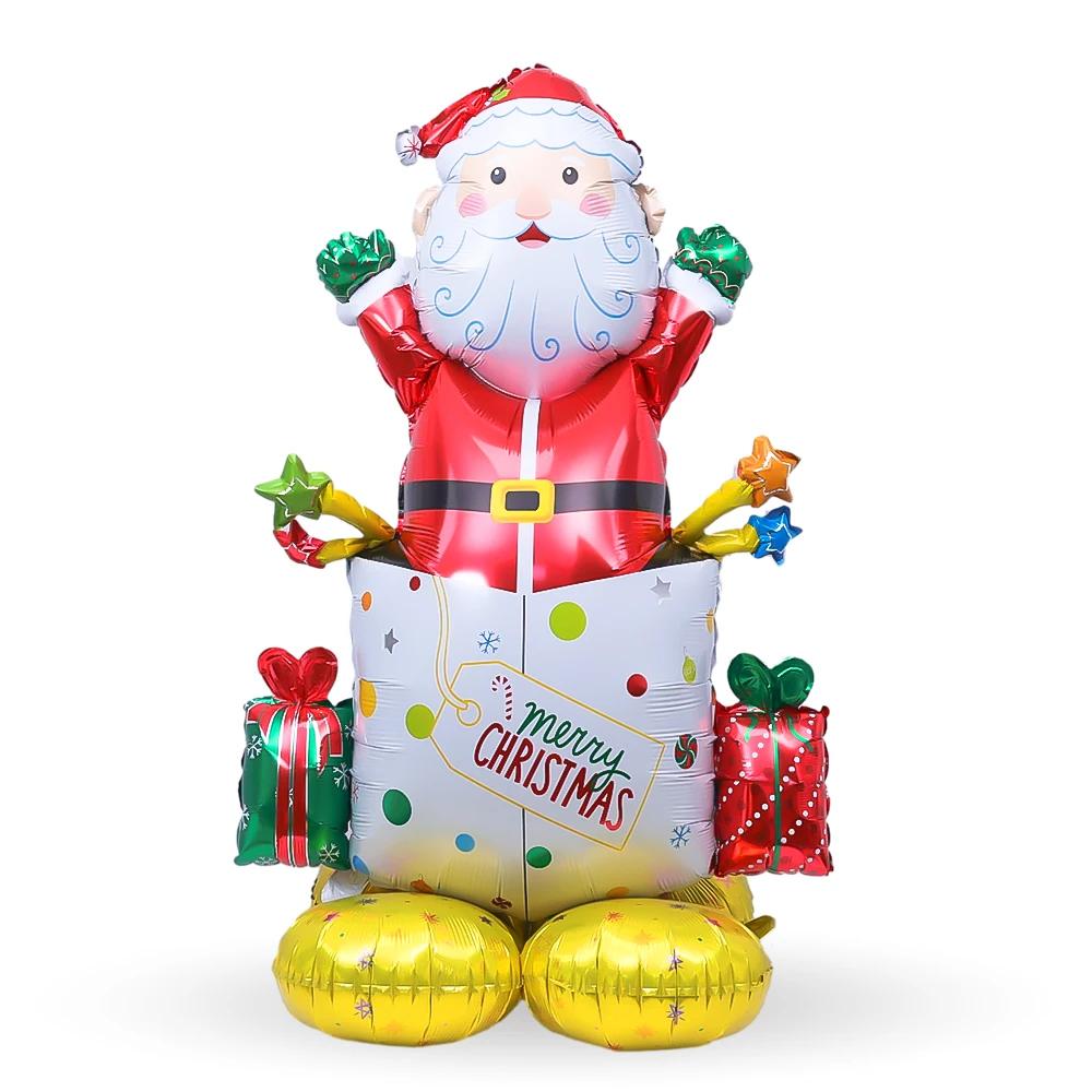 4D Large Christmas Standing Balloon Santa Claus Snowman Xmas Tree Balloon Christmas Party Home Decorations Navidad 2025 New Year