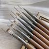 Nail Art Brushes with Wooden Handle Women Design Painting Brushes DIY Manicure Art Pens Nail Extension Gel Builder Brush Tools