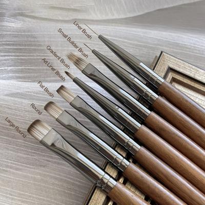 Nagelkunstpinsel mit Holzgriff Design für Frauen Malpinsel DIY Maniküre Kunststifte Nagelverlängerung Gel Builder Pinsel Werkzeuge
