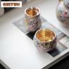 Chinese Enamel Colored Thousand Flowers Teacup Pure Silver Gilded Master Cup Juxiang Aroma Cup Ceramic Chazhan Tea Kung Fu Set