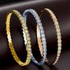 18K Gold Plated Stainless Steel Bracelet for Women with Rhombus & Hexagon Diamond Design