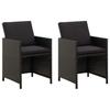 Vidaxl Garden Chairs With Cushions, 2 Pcs., Poly Rattan, Black