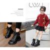 Girls Chelsea Boots Winter Kids Fashion Short Schoolwear Black PU Leather Side Zip