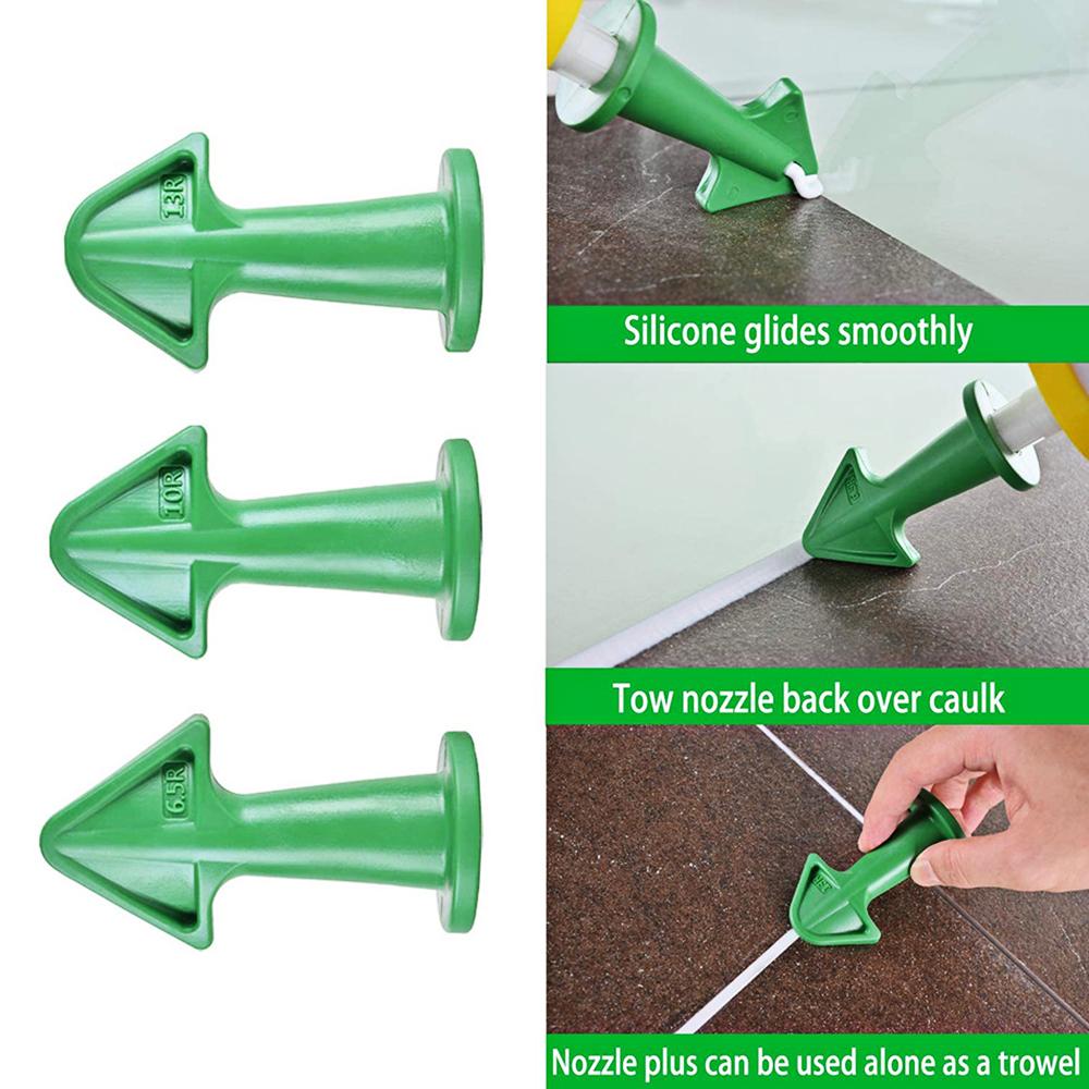 17 PCS Caulk Remover Tools 3 In 1 Metal Scraper with 6 Silicone Pads Grout Angle Scrapers Caulking