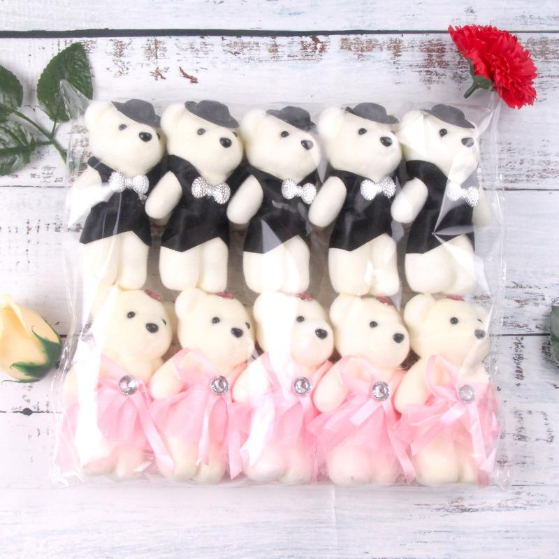 10Pcs Couple Foam Bear Wedding Valentine'S Day Decoration Cute Cartoon Small Bear Birthday Flower Bouquet Packaging Materials