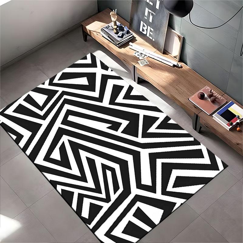 Black and White Geometric Pattern suitable as a non-slip mat for the living room or bedroom sofa