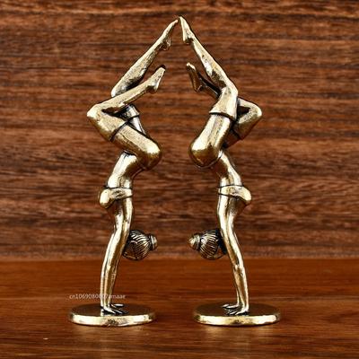 Figurine Frumoase Model Yoga Stând în Cap de Alamă Masivă Miniaturi Ornamente de Birou Statuie Accesorii Decor Acasă