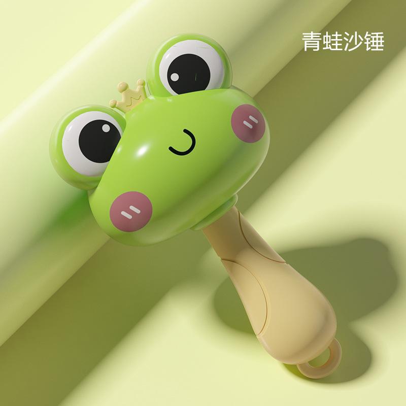 

Игрушка для малышей 0-1 год Лягушка Маленький песочный молоток Погремушка для рук Раннее образование Песочный молоток Упражнение на хватание Голова вверх Игрушка для новорожденных зелёный