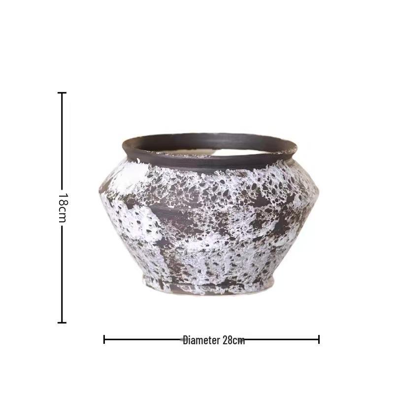 Jingdezhen Brown Glaze Ceramic Vase for Dried Flowers - Living Room and Hallway Desktop Ornament