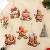 12Pcs Gingerbread Man Christmas Tree Ornaments Santa Paper Hanging Pendant Christmas Decorations for Home 2026 New Year 2026