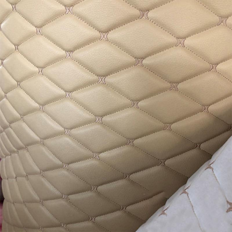 100x155cm Tessuto Trapuntato Ecopelle Ricamo Tessuto per Rivestimenti Tetto Auto Comodino Pelle Porta Spugna Bordatura Decorazione
