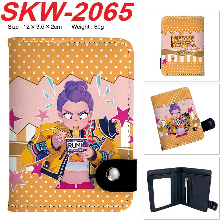 KPop Demon Hunters Wallet Vertical Snap Button Double Layer Card Holder Coin Purse Portable 1pcs