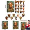 Christmas Calendar Blind Box Highland Cow Acrylic Ornaments For Holiday Decor And Gift Giving