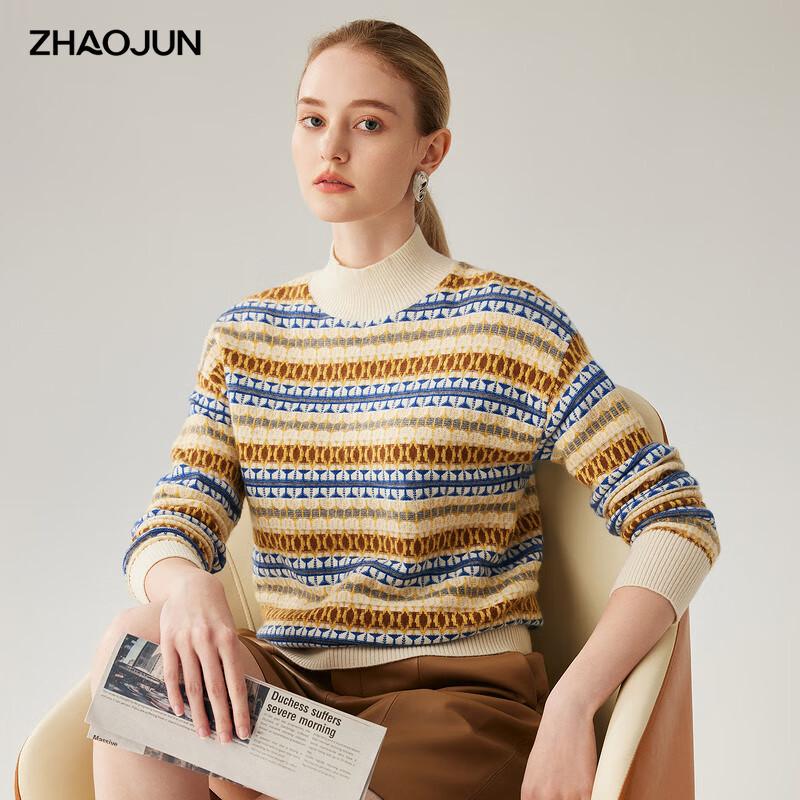 

Women s Loose Fit Fair Isle Cashmere Sweater L