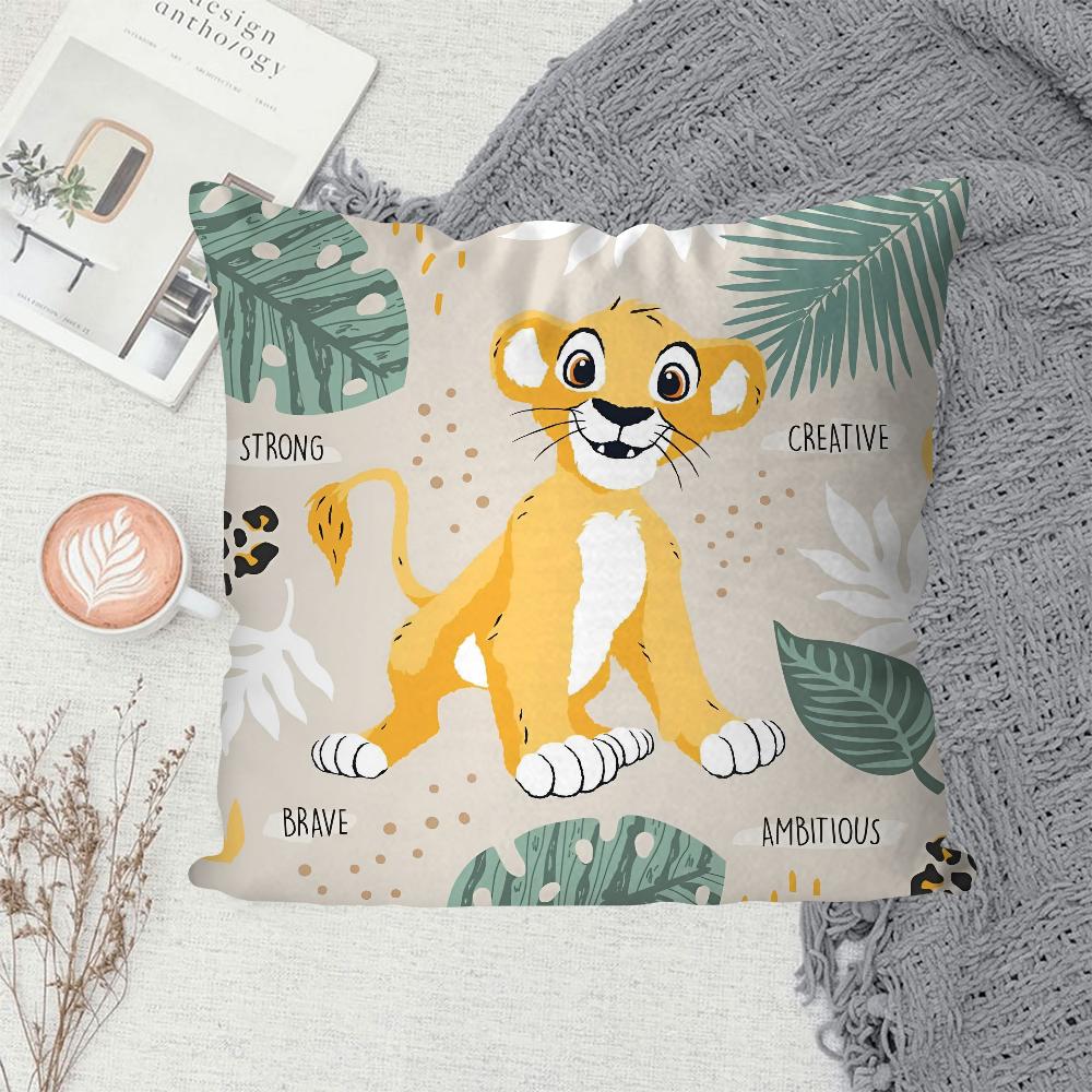 1PC Cartoon Simba lion king Pillow Case Sofa Decorative Home Double-sided Printing Short Plush Cute Cushion Cover