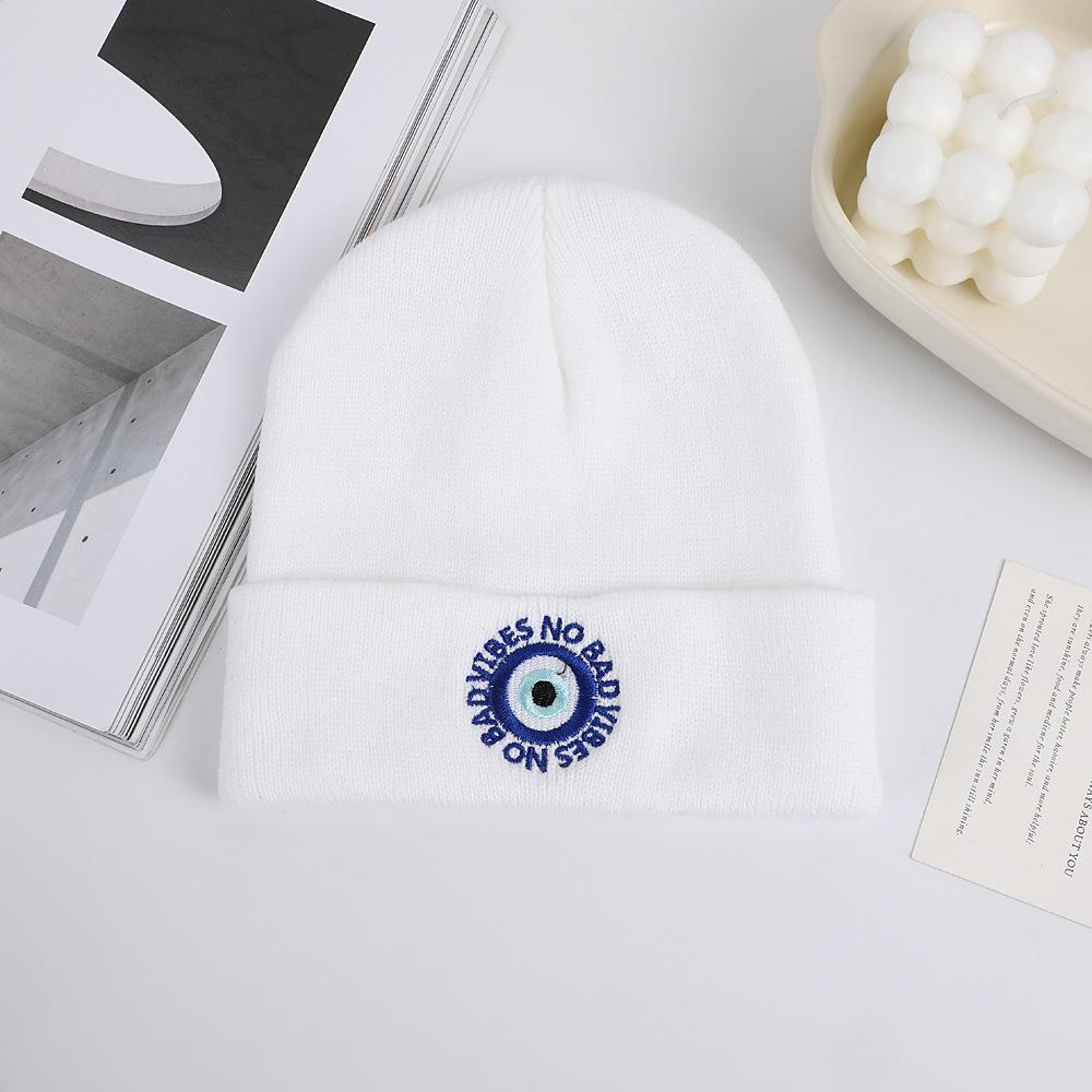 Pattern Embroidery Geometric Knitted Hat Winter Warm Men'S And Women'S Outdoor Wool Hat Fashion Simple Cold Hat